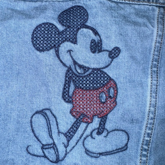 Gap x Disney Toddler Embroidered Mickey Mouse Jean Jacket Sz 3 & Shirt Sz 2 - Picture 4 of 10